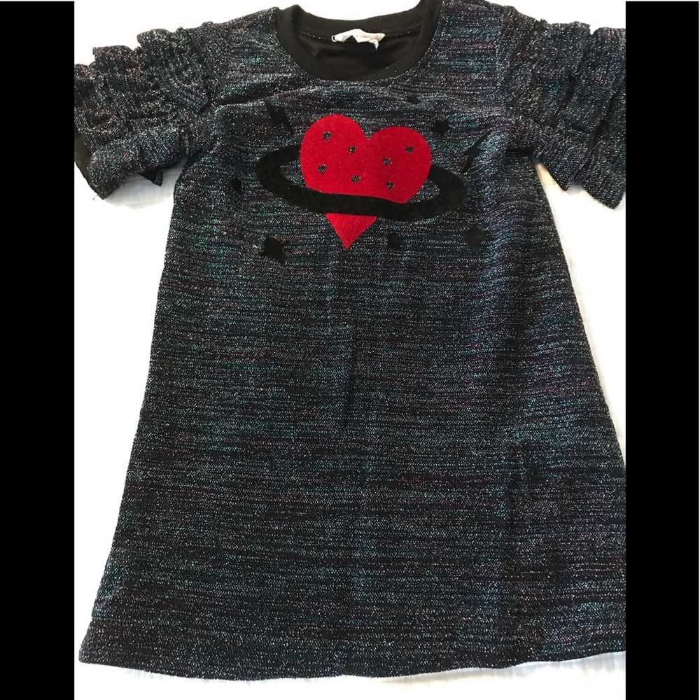 Hannah Banana Heart Glitter Dress - Size 4